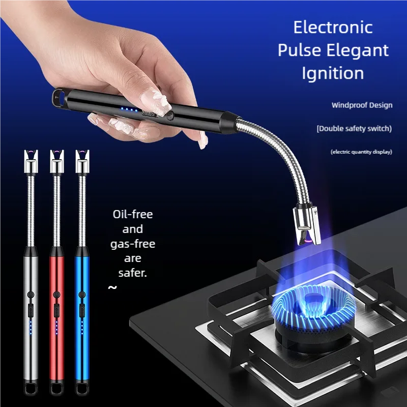 Windproof USB rechargeable arc lighter with flexible neck