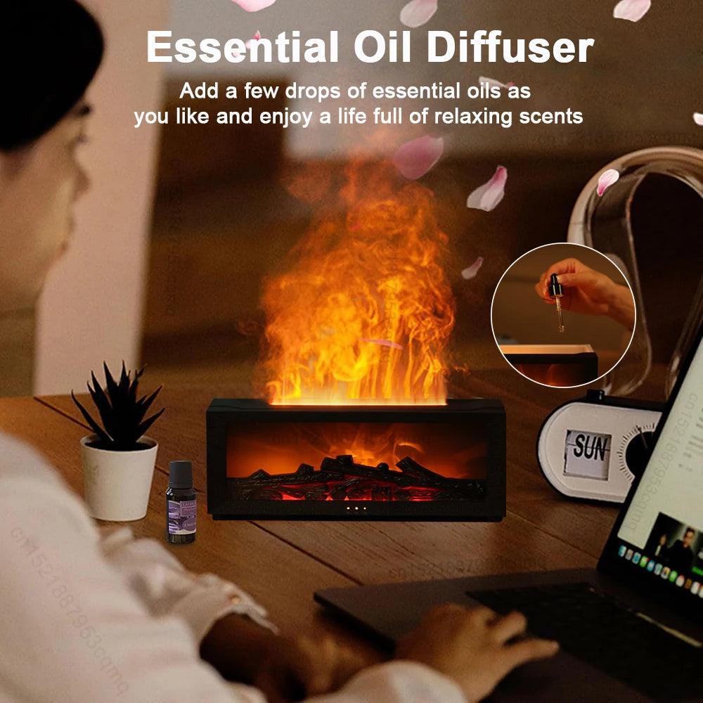 Flame aroma diffuser fireplace humidifier – view 5