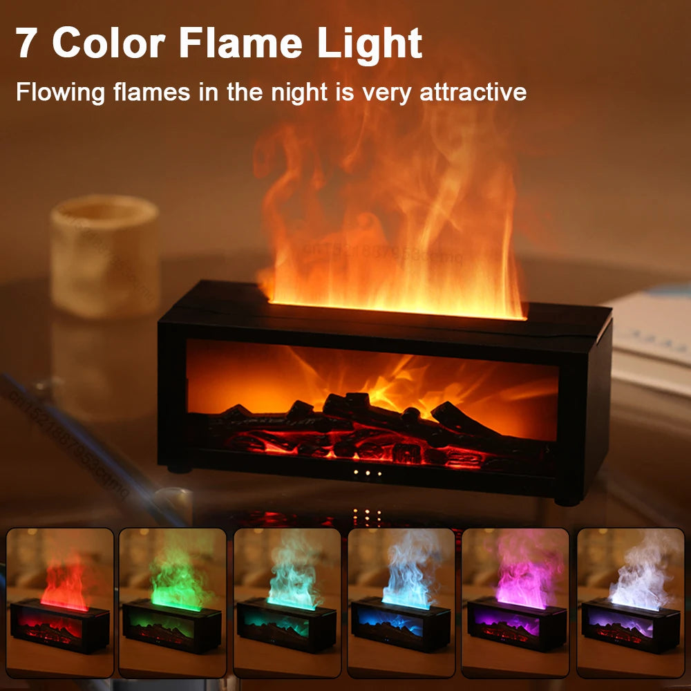 Flame aroma diffuser fireplace humidifier