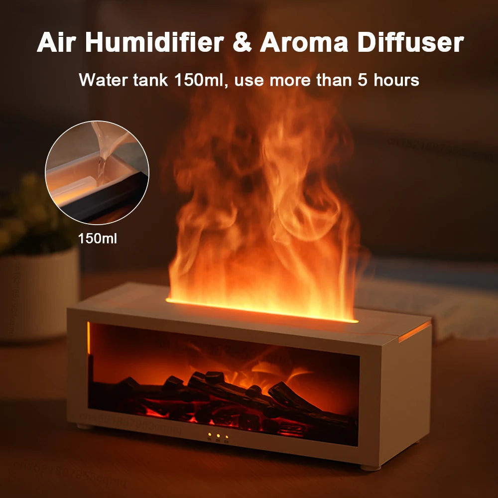 Flame aroma diffuser fireplace humidifier – view 2